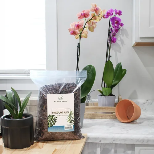 Vista 7 de Mantillo para plantas de casa (8 cuartos), astillas pequeñas de corteza de madera para interiores, patio, medio de cultivo, ¡y mucho más!