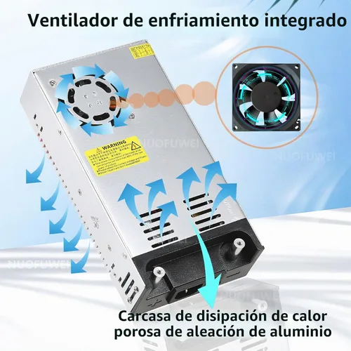 Vista 3 de DC 12V 50A 600W Fuente de alimentación 110V AC a 12V DC