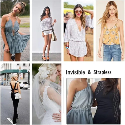 Vista 5 de KISWON Push Up Sticky Adhesive Bra Pasties Nipple Covers Invisible Backless Strapless Bra for Women