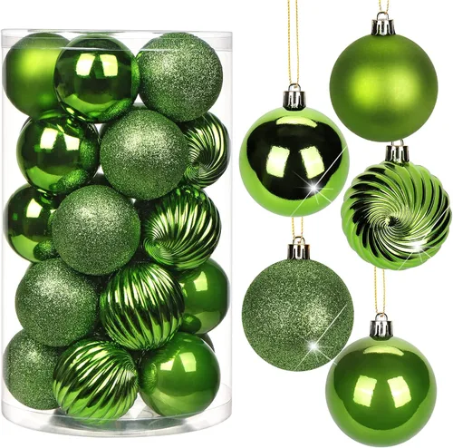Vista 48 de Adornos de bolas de Navidad negras de 2.36 pulgadas, 25 piezas inastillables, set de adornos de Navidad, bolas de Halloween, adorno negro para árbol