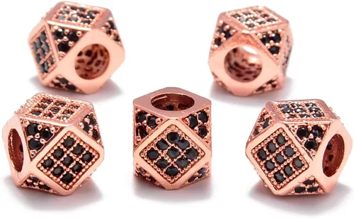 Vista 8 de AD Beads Pulsera de cuentas de zircón con tachuelas de strass