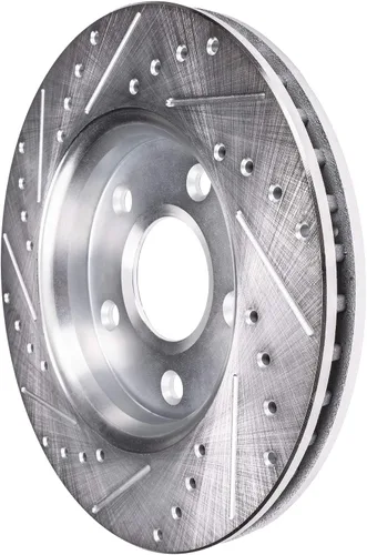 Vista 17 de Detroit Axle - Rotores de freno delanteros perforados y ranurados + repuesto de pinza de freno lateral del conductor para Honda Odyssey Acura MDX