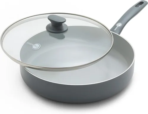 Vista 19 de GreenPan Dover - Sartén antiadherente de cerámica saludable de 10 pulgadas, sin PFAS, apta para lavavajillas, mango de agarre cómodo, gris
