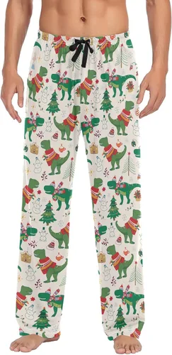 Vista 25 de Ollabaky Pantalones de pijama para hombre, pantalones de pijama con bolsillos, pantalones de descanso para hombre Multi 01