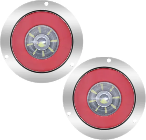 Vista 8 de Luces traseras redondas de 4 pulgadas con 24 luces LED para remolque, luces de respaldo de marcha atrás para remolque, solo CC 24 V, selladas