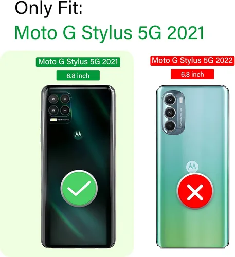 Vista 2 de Gritup Funda para Moto G Stylus 5G-2021 con cubierta deslizante para cámara 1 paquete de protectores de pantalla HD Soporte de metal giratorio