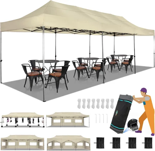 Vista 33 de COBIZI Tienda de campaña desplegable de 6.6 x 6.6 pies, toldo resistente, fácil de instalar, impermeable, para exteriores, fiestas, playa, jardín
