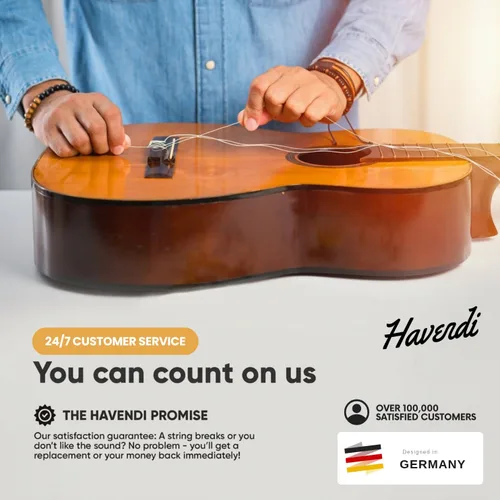 Vista 6 de HAVENDI® Cuerdas de guitarra para guitarra clásica - cuerdas brillantes de calidad de sonido hechas de nailon para guitarra clásica revestidas