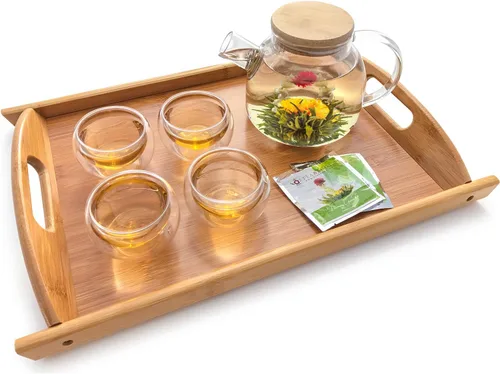 Vista 9 de Teabloom Tetera de vidrio segura para estufa con tapa de bambú (40 onzas/40.6 fl oz) + boquilla de filtro de té de hojas sueltas + 2 tés