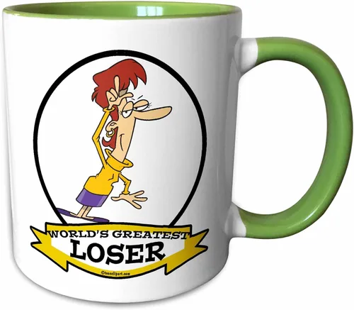 Vista 11 de 3dRose Taza de café, tamaño – 15 oz – Funny Worlds Greatest Loser Lady Cartoon Worlds Greatest Cartoons – divertido regalo de taza de café