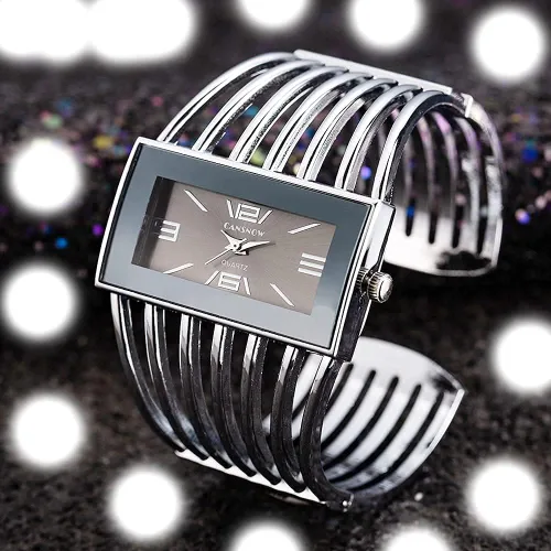 Vista 7 de Relojes de lujo para mujer, analógico de cuarzo, reloj de pulsera rectangular, reloj de pulsera de negocios, casual, de moda, para mujer