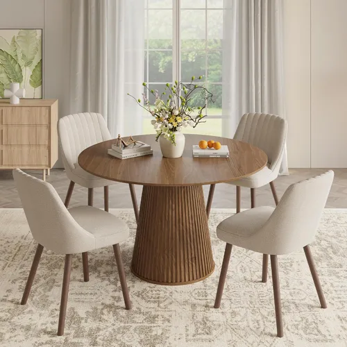 Vista 14 de MALOL Juego de 2 sillas tapizadas para comedor, sillas modernas de tela para cocina con respaldo, patas de madera para cocina, comedor, restaurante