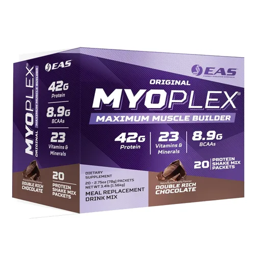 Vista 8 de EAS Original Myoplex Maximum Muscle Builder, mezcla de proteínas de reemplazo de comidas, mezcla de proteínas de calidad, 1.48 oz de proteína, 20