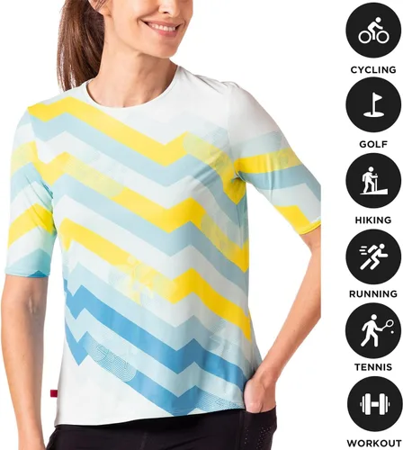 Vista 4 de Terry Soleil - Camiseta de manga corta para mujer, UPF 50+, ajuste relajado