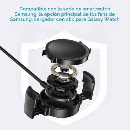 Vista 6 de Cargador de reloj Galaxy, compatible con Samsung Watch 8/8 Classic/7/7 Ultra/6/6 Classic/5 Pro/5/4/4 Classic/3 Active2/1, cable de carga Galaxy