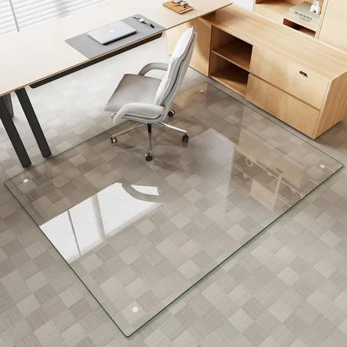 Vista 27 de Alfombrilla de cristal templado gris para silla de 30 x 48