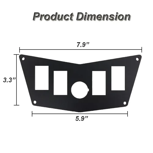 Vista 4 de BUNKER INDUST Panel de Tablero de Aluminio Negro con Placa de Panel de Interruptor Basculante para Polaris RZR 800 S 570 XP 900 con 4 Ranuras
