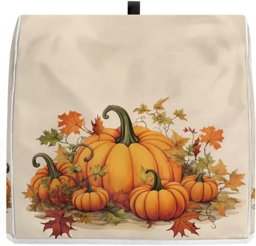 Vista 3 de Dreaweet Fall Pumpkin Print Kitchen Mixer Covers for Stand Mixer 4.5-5 qt, Kitchen Aid Accessories and Attachments, Washable