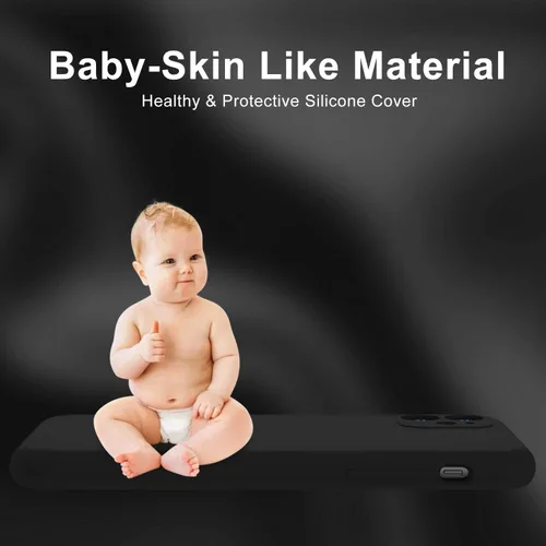 Vista 6 de DEENAKIN Funda compatible con iPhone 11 con protector de pantalla, silicona sedosa, funda de cámara mejorada, probada contra caídas de 16 pies Negro