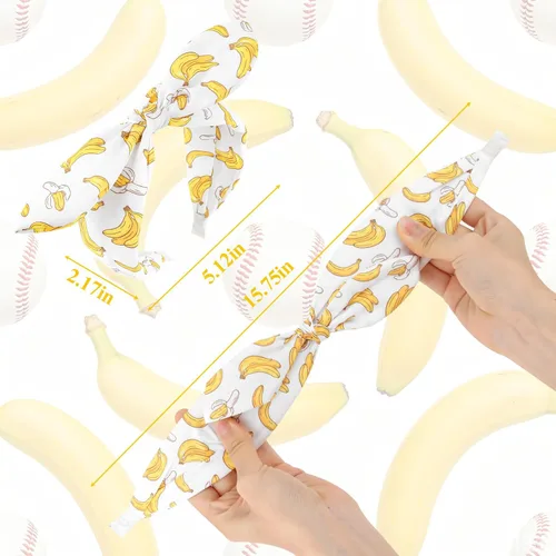 Vista 2 de Jaciya Paquete de 6 diademas de plátano con lazo, diademas blancas de verano con lazo anudado para mujer, accesorios para el cabello de fiesta