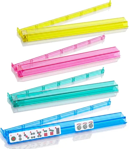Vista 13 de Mahjong - Soporte y empujador de fichas todo en uno, combo de soporte y empujador de Mahjong de acrílico transparente, soportes modernos de fichas