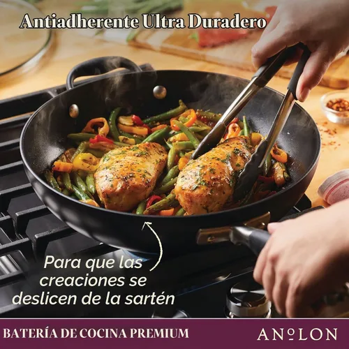 Vista 4 de Anolon Advanced Home - Juego de utensilios de cocina anodizados duros (11 piezas)
