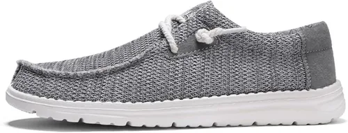 Vista 2 de Zapatos de tela sin cordones para hombre, mocasines de lona, zapatos planos y cómodos, zapatos casuales ligeros para barco