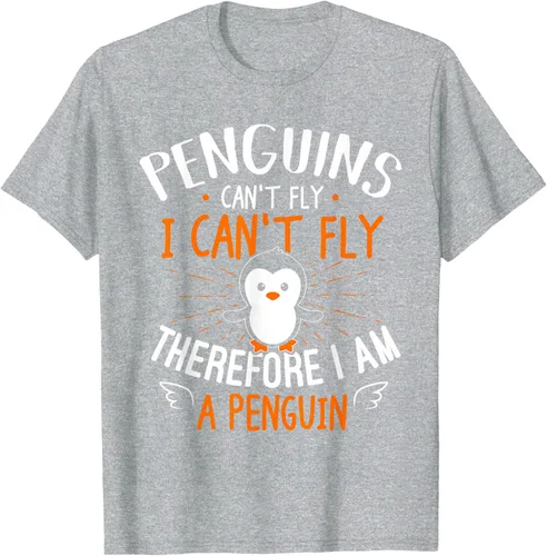 Vista 58 de Penguins Can't Fly Shirt - Camiseta de regalo para amantes de los pingüinos, Azul Azul Marino