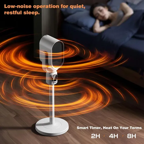 Vista 4 de Calentador de ambiente inteligente de 1500 W con termostato, oscilación de 120° y ajuste de inclinación, control remoto, temporizador, protecciones