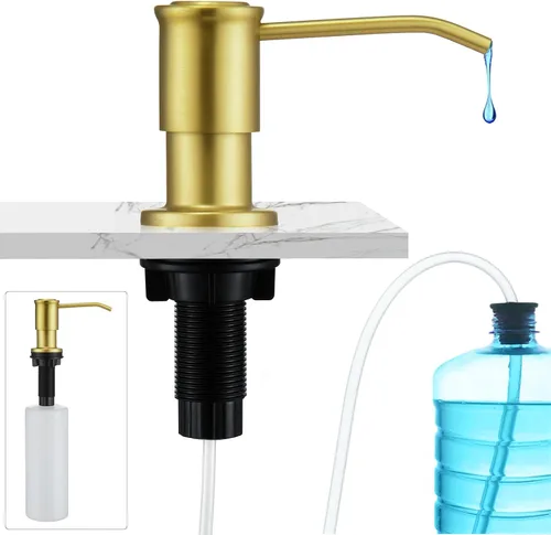 Vista 12 de CREA Dispensador de jabón de cocina, dispensador de jabón para encimera para fregadero de cocina, dispensador de jabón integrado negro
