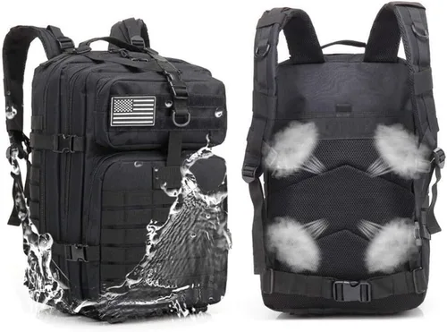 Vista 6 de Mochila táctica 45L 3 días Bug Out Molle Survival Mochila, ACU, Sistema Molle
