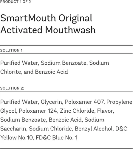 Vista 2 de SmartMouth Enjuague bucal activado original y pasta de dientes de zinc anticaries de primera calidad, aliento fresco instantáneo, sin alcohol, 10