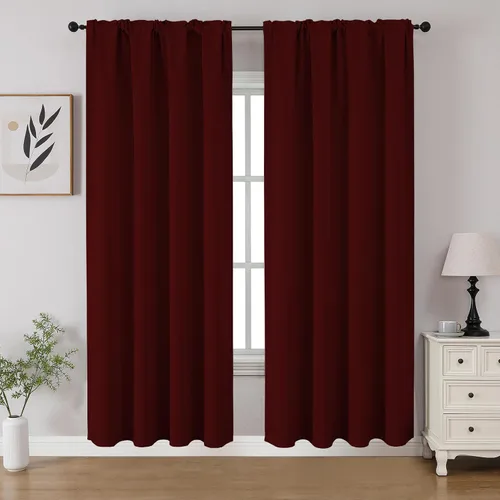 Vista 41 de CUCRAF - Cortinas opacas beige de 45 pulgadas, juego de 2 paneles con bolsillo para barra, cortinas para oscurecer dormitorios y sala de estar