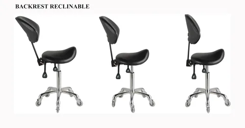 Vista 5 de Silla ergonómica con asiento ajustable y respaldo para uso en clínica médica, hospital, laboratorio, farmacia, estudio, taller, oficina y hogar