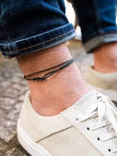 Vista 38 de Made by Nami Surfer Anklet with Snap Hook Clasp Waterproof & Adjustable Thin String Ankle Bracelets for Women and Men Handmade Jewelry for Beach and