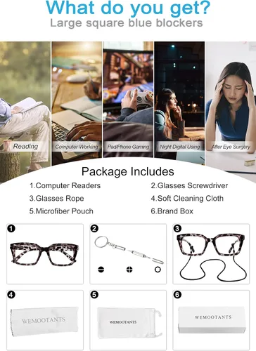 Vista 13 de Lightweight Reading Glasses Men Women Square Spring Hinges Readers 1.00 1.25 1.50 1.75 2.00 2.25 2.50 2.75 3.00