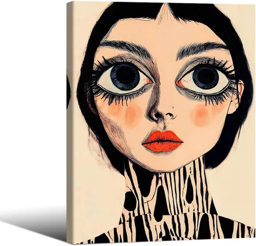 Vista 14 de Haitunone Arte de pared de mujer india paquistaní tradicional, póster de pintura floral feminista estilo mogol, impresiones en lienzo para sala