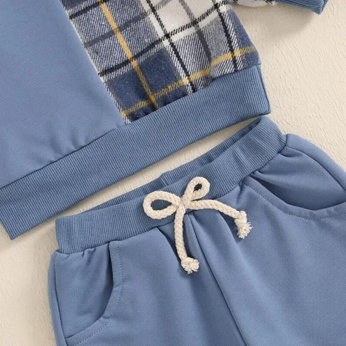Vista 17 de Conjunto de sudadera de manga larga con cuello redondo y pantalones deportivos para bebés, ropa de invierno para bebé