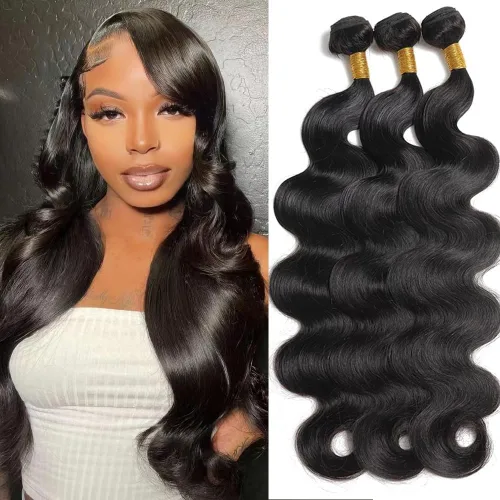 Vista 21 de Extensiones de cabello humano ondulado de 16, 18, 20, 22 pulgadas, grado 10A, extensiones de cabello humano ondulado 100% sin procesar, color negro