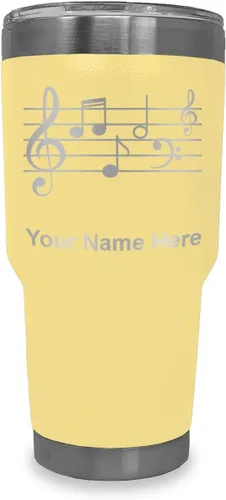 Vista 8 de LaserGram Vaso aislado al vacío de 20 onzas, personal de música, grabado personalizado incluido (negro)
