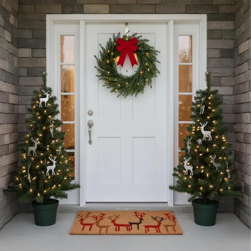 Vista 2 de Calloway Mills 121081729R Felpudo de ciervo navideño Navidad