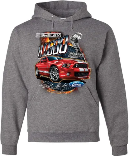 Vista 4 de Tee Hunt Ford Mustang 2014 Shelby GT500 Cobra Sudadera con capucha American Muscle Car Sudadera