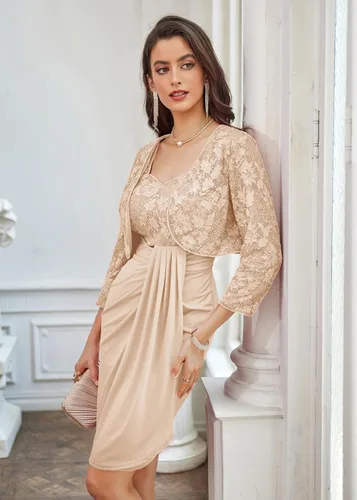 Vista 5 de GRACE KARIN Cárdigan de manga 34 para mujer, con lentejuelas y encaje floral