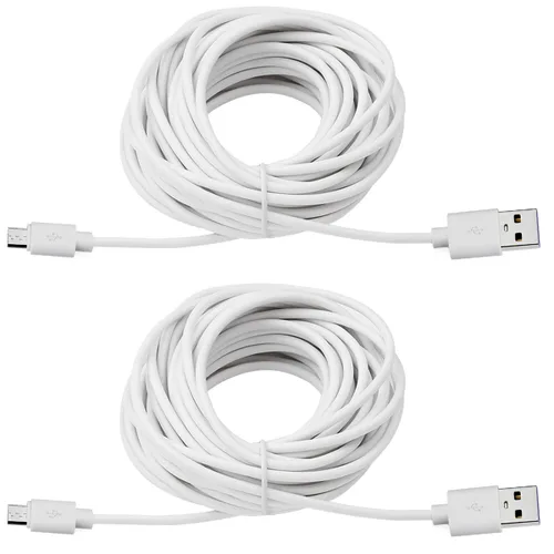 Vista 10 de Smays Cable de alimentación micro USB para Wyze Cam v3, Nest, Arlo Q, Blink, Ring Mini Cam, Yi Dome - Cable de carga de 12 pies Nest, Yi Dome