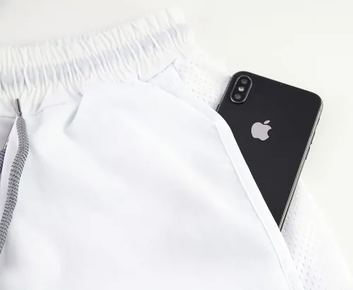 Vista 5 de Pantalones cortos de entrenamiento para hombre de 3 pulgadas de secado rápido, para gimnasio, culturismo, pantalones cortos deportivos con bolsillos