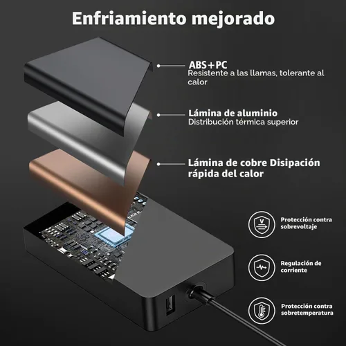 Vista 6 de Cargador para laptop Surface Pro de 65 W compatible con Microsoft Surface Pro 11 10, 9, 8, X, 7+, 7, 6, 5, 4, 3, conector de superficie magnética