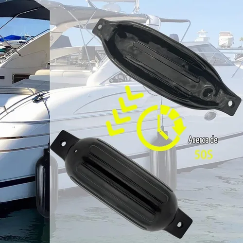 Vista 5 de ISURE MARINE Paquete de 4 fundas para parachoques de barcos (negro, varios tamaños)