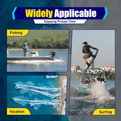 Vista 6 de Motor fuera de borda con sistema de encendido CDI de 55 CC, motor de barco de control de timón de arranque manual de 2.6 KW con medio sistema