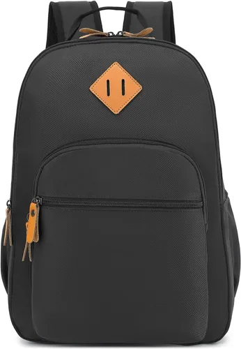 Vista 23 de Leaper Mochila para laptop para mujer: linda mochila floral para escuela, universidad, viajes, trabajo, mochila ligera para niños, Negro margarita
