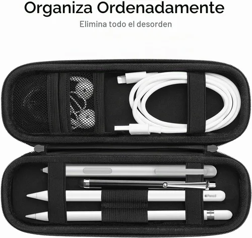 Vista 3 de Fintie - Funda de piel sintética para Apple Pencil Pro, USB-C/1ª/2ª generación Lightweight Protective Bag, Anti-Scratch, Fits Pen, USB Cable &